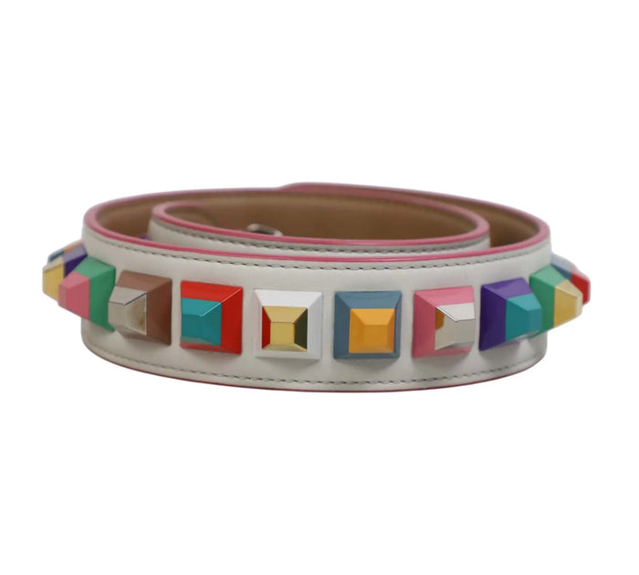 Multicolor Plexiglass Studs Shoulder Strap
