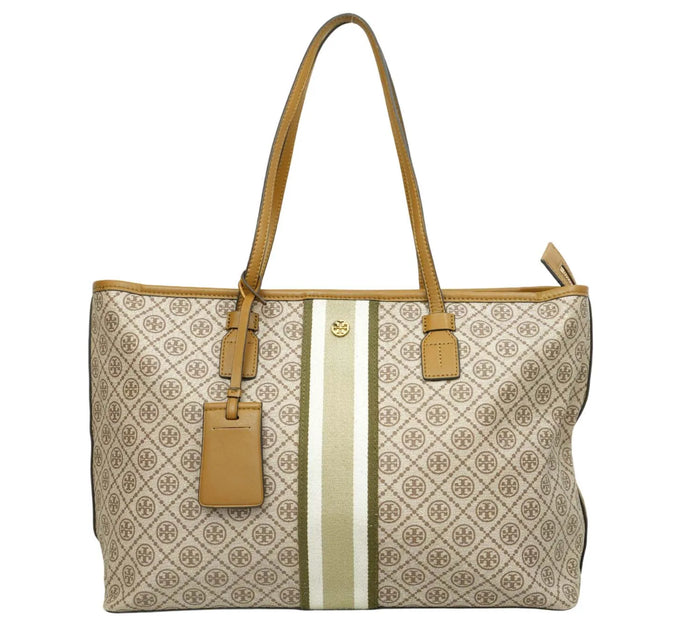 T Monogram Coated Canvas Tote