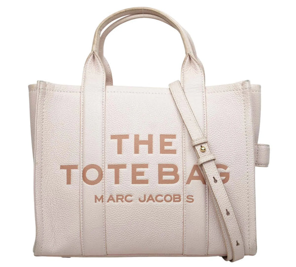 Rose Pink Leather Medium Tote Bag