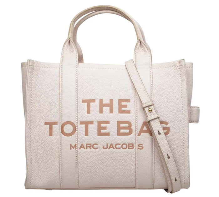 Rose Pink Leather Medium Tote Bag