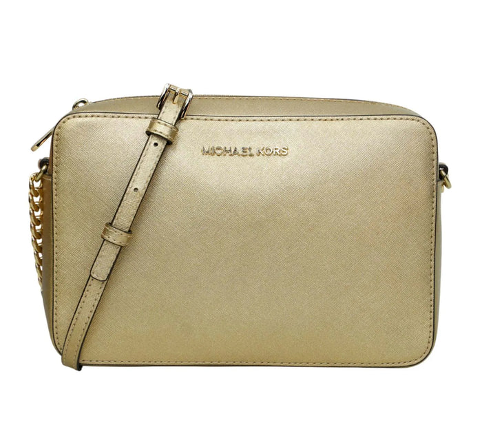 Pale Gold Metallic Jet Set Travel Crossbody Bag