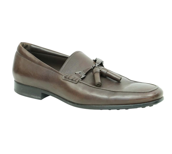Brown Leather Tassel Loafers Size - 7