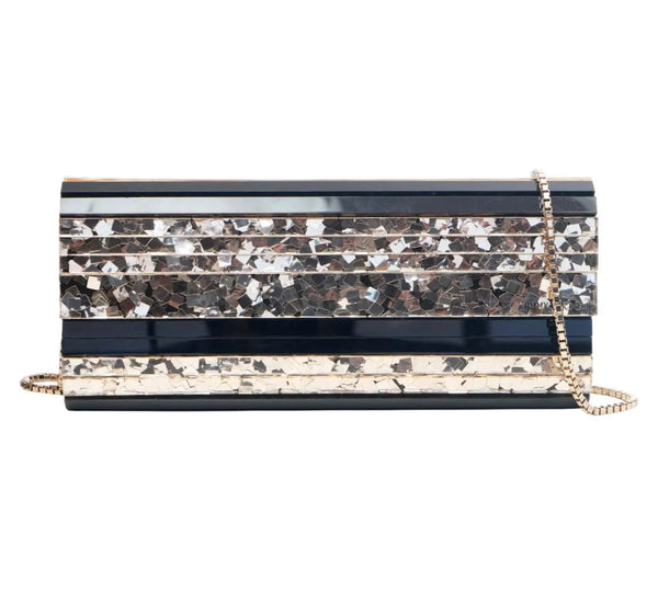 Black & Sparkling Glitter Sweetie Clutch Bag