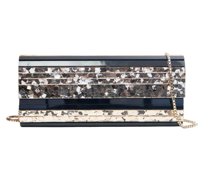 Black & Sparkling Glitter Sweetie Clutch Bag