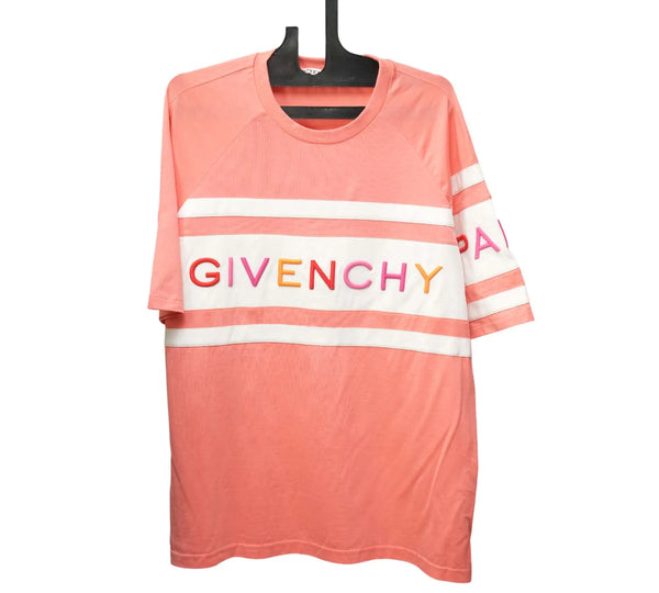 Pink Logo Rainbow Embroidery T-Shirt Size - L