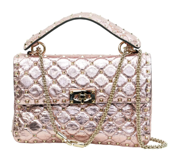 Rose Cannelle Rockstud Spike Shoulder Bag