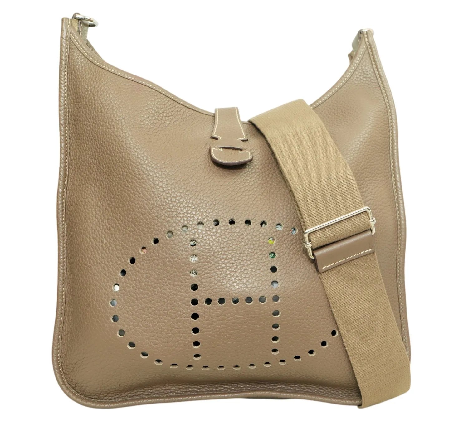 Etoupe Clemence Leather Evelyne GM Bag luxury designer crossbody handbag with timeless elegant style