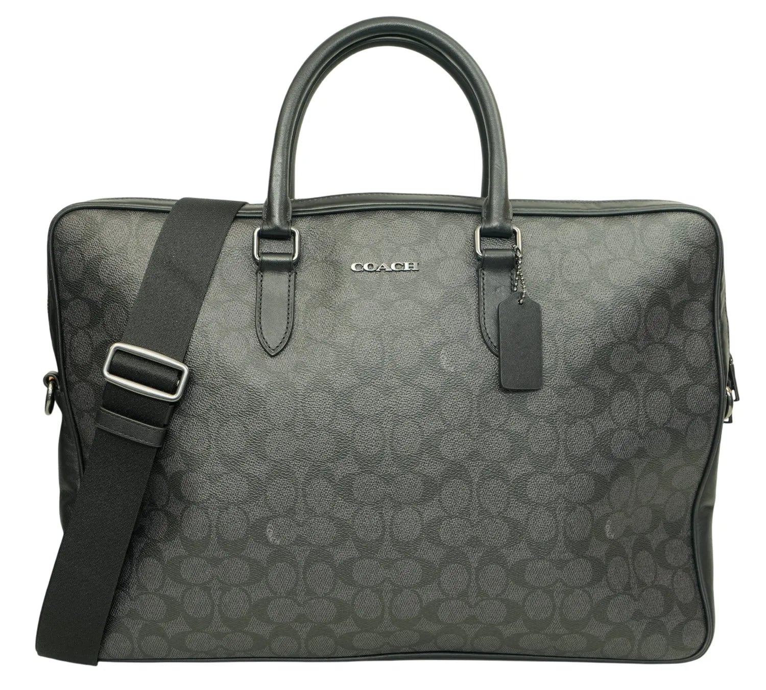 Charcoal Black Ethan Large Brief Bag luxury designer work bag with modern professional style