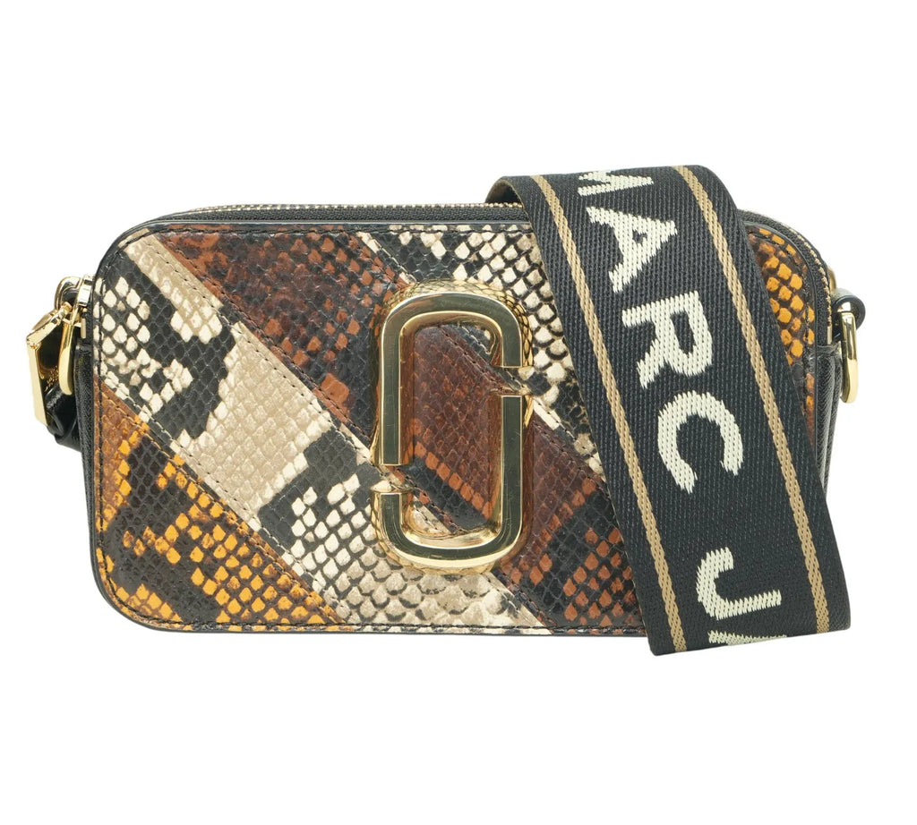 Reptile-Embossed Leather Snapshot Crossbody Bag luxury designer handbag with bold textured elegance