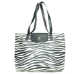 Zebra Print Leather Tote luxury designer handbag with bold animal print and modern fashion style