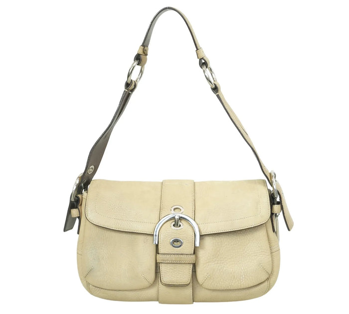 Soho Pebbled Leather Buckle Flap Shoulder Bag
