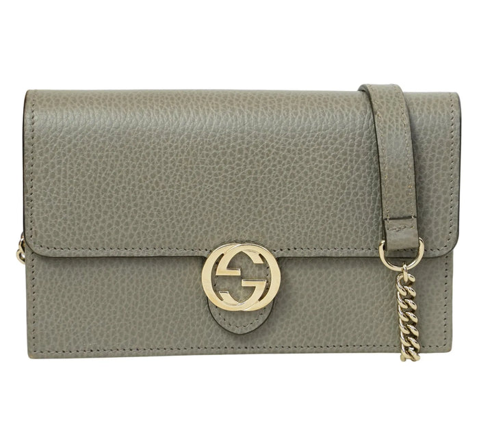 Grey Interlocking G Wallet On Chain