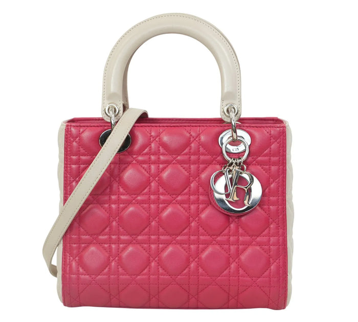 Tri-Color Lambskin Cannage Small Lady Dior Bag
