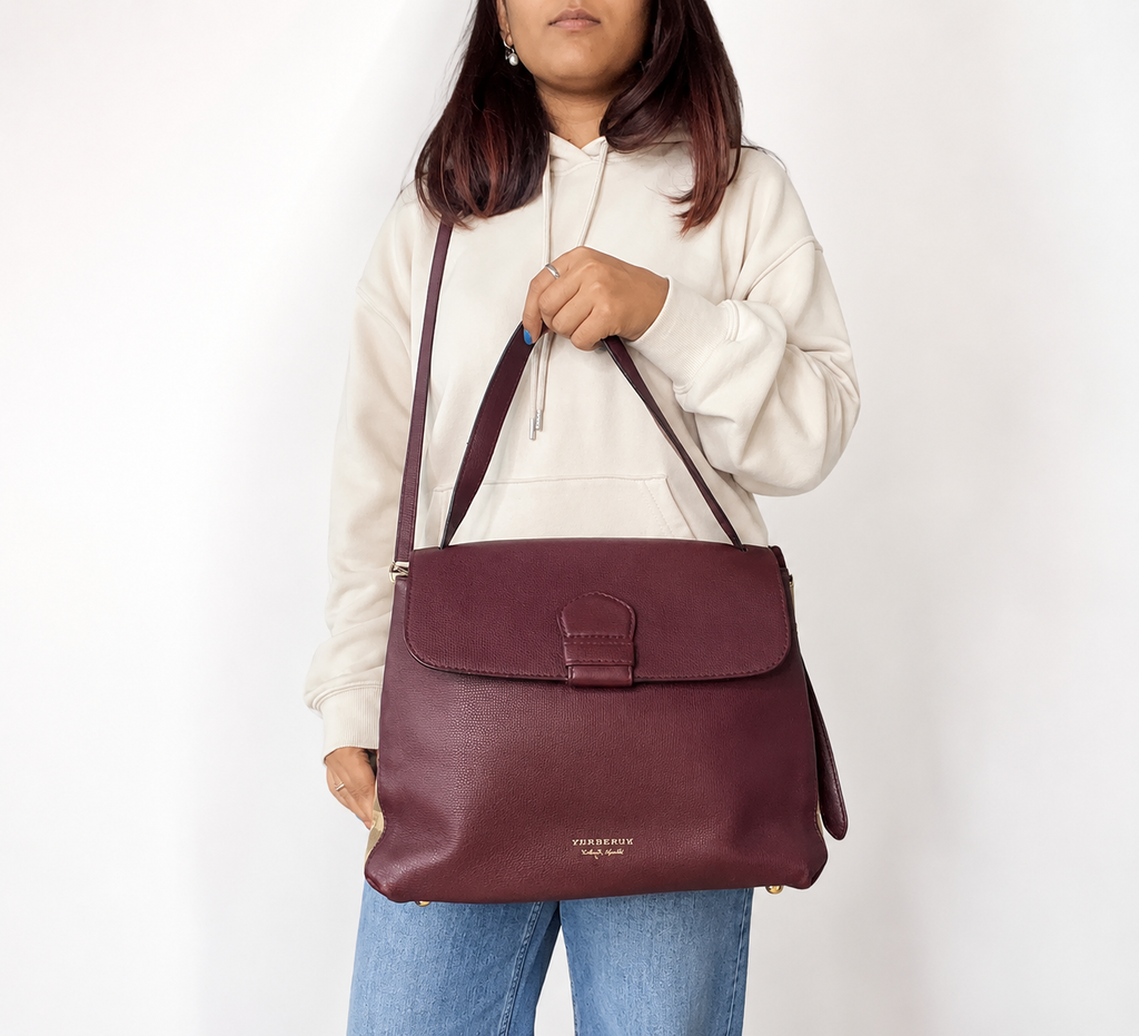 Medium Wine House Check Camberley Tote