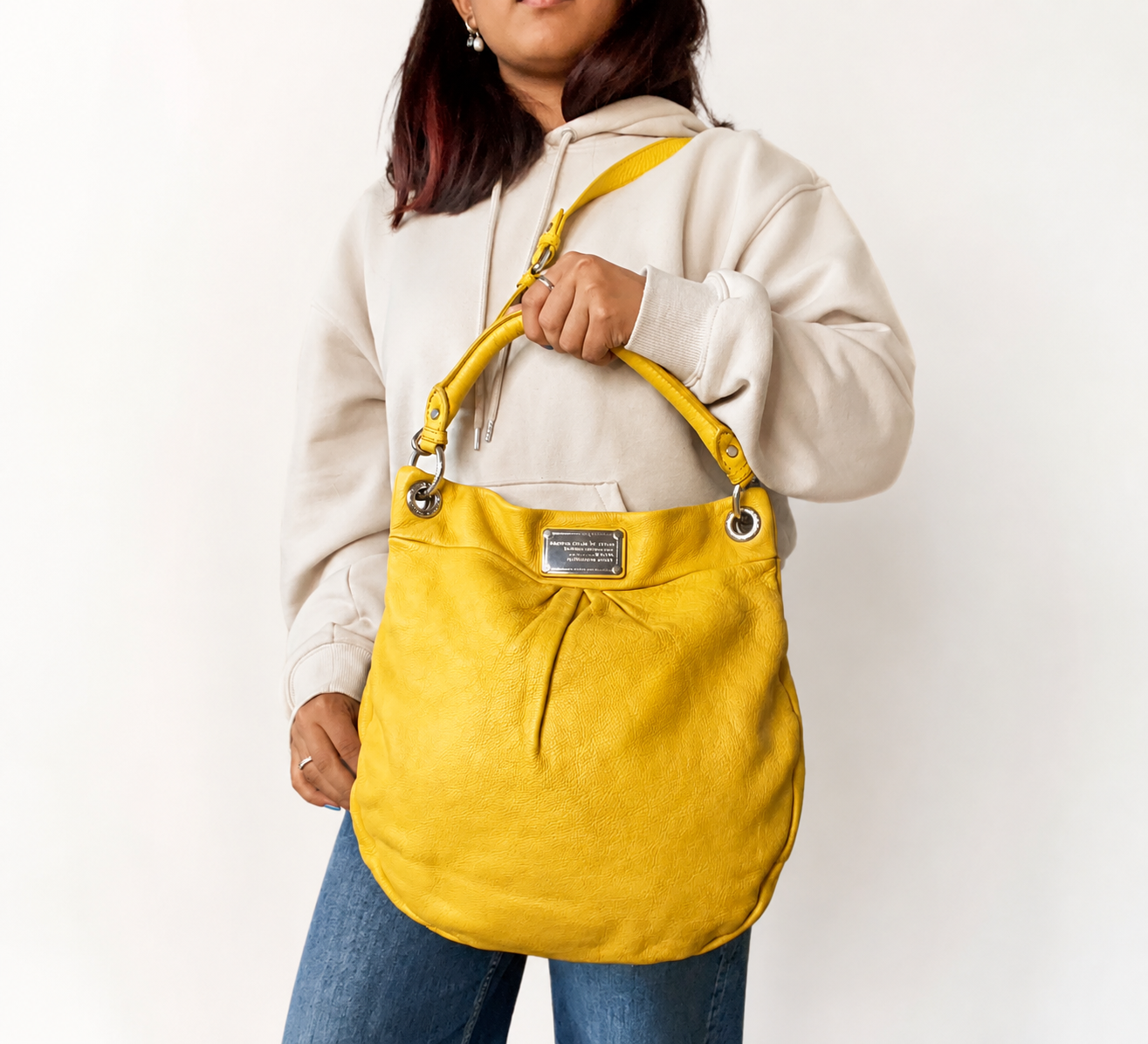 Yellow Leather Classic Q Hillier Hobo