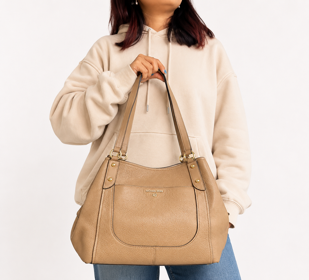 Brown Molly Large Pebbled Leather Tote Bag
