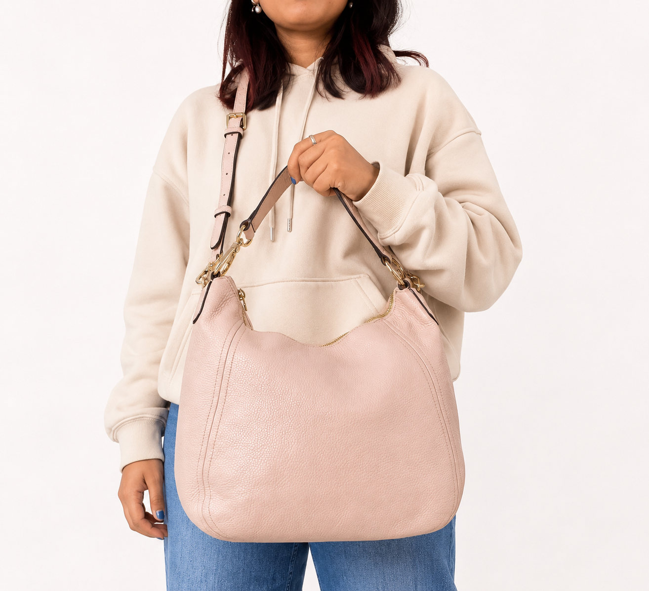 Nolita Large Pebbled Leather Hobo Shoulder Bag