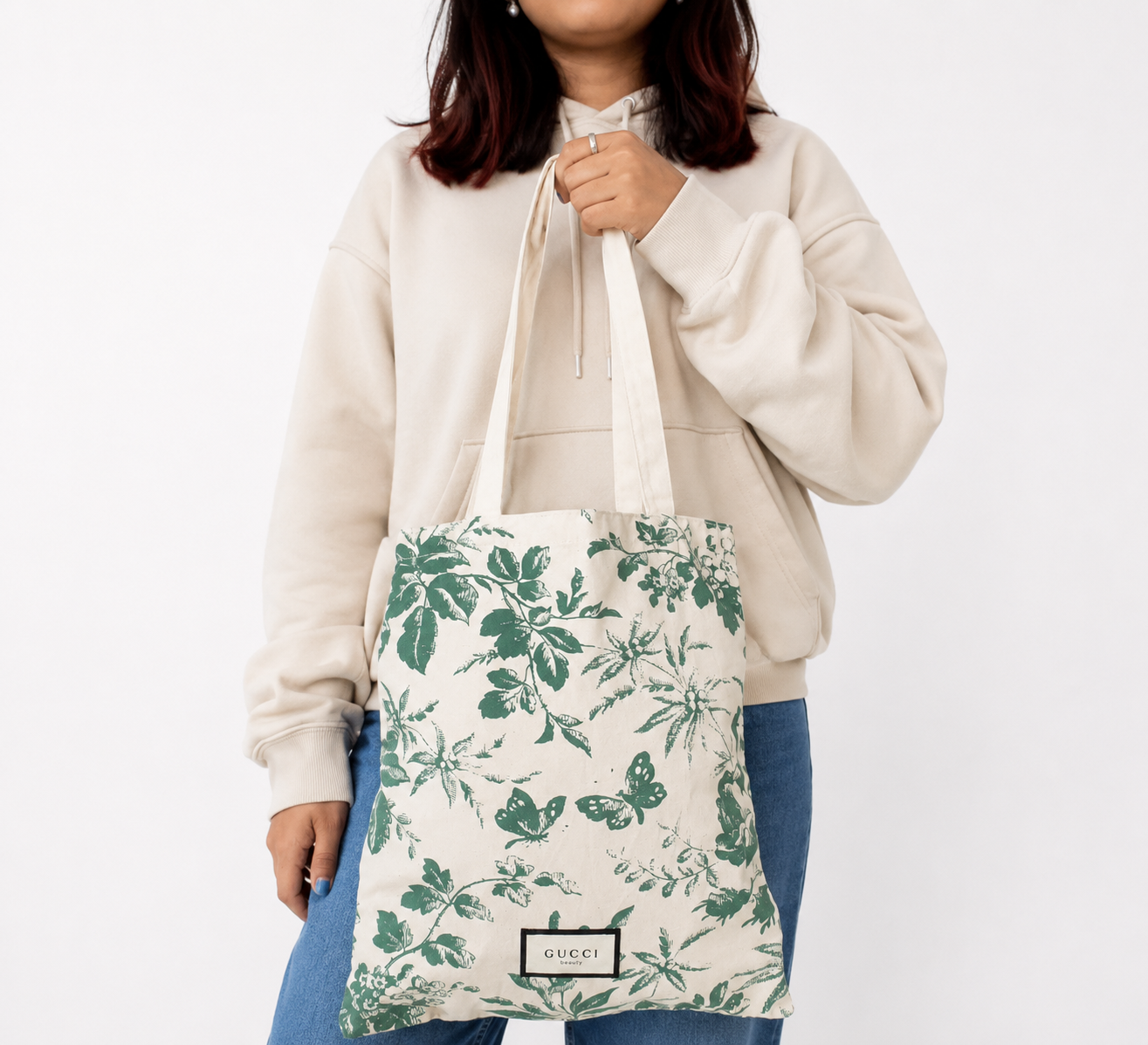 White Cotton Novelty Beauty Bloom Cloth Tote Bag
