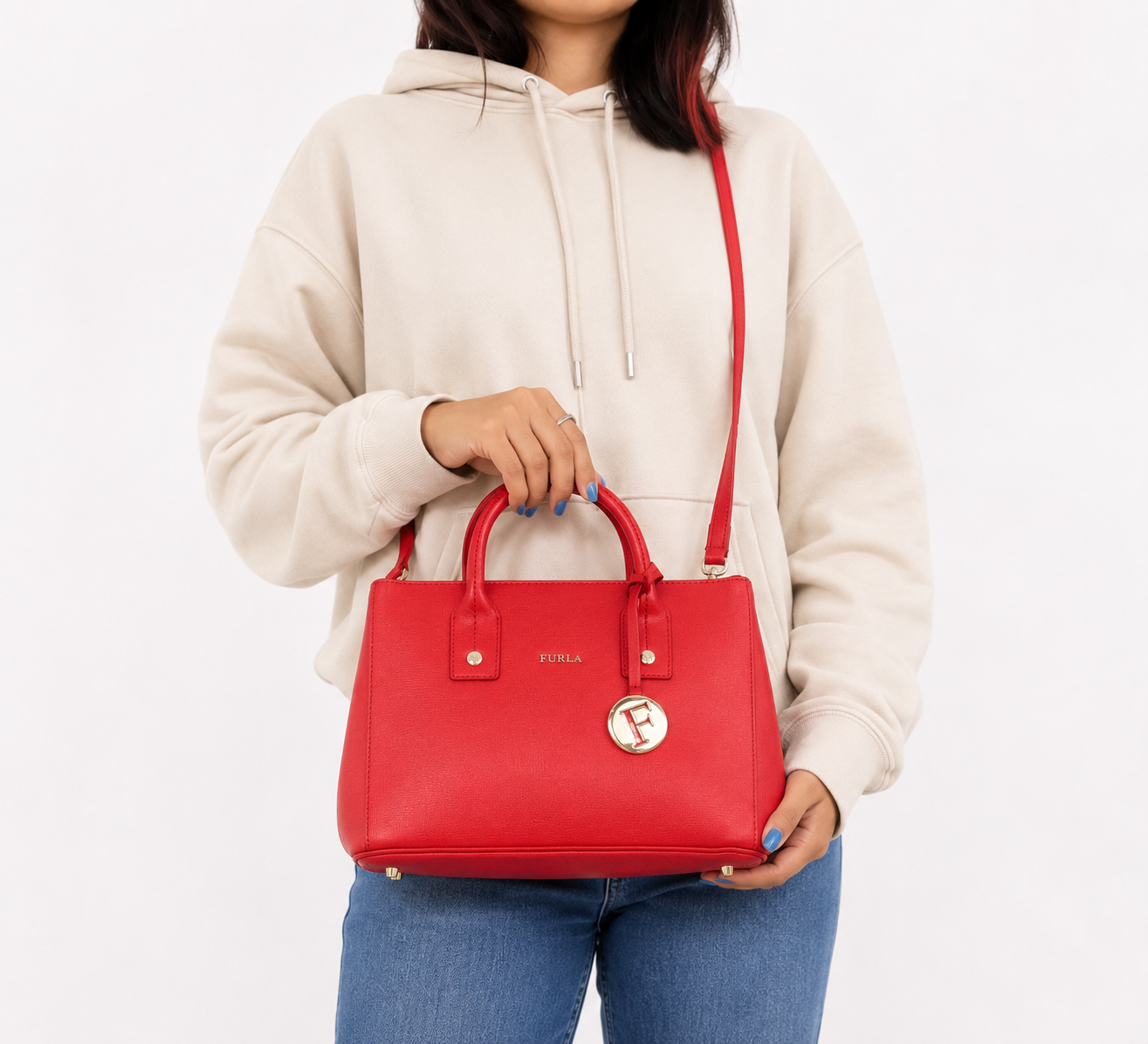 Fushcia Leather Linda Tote