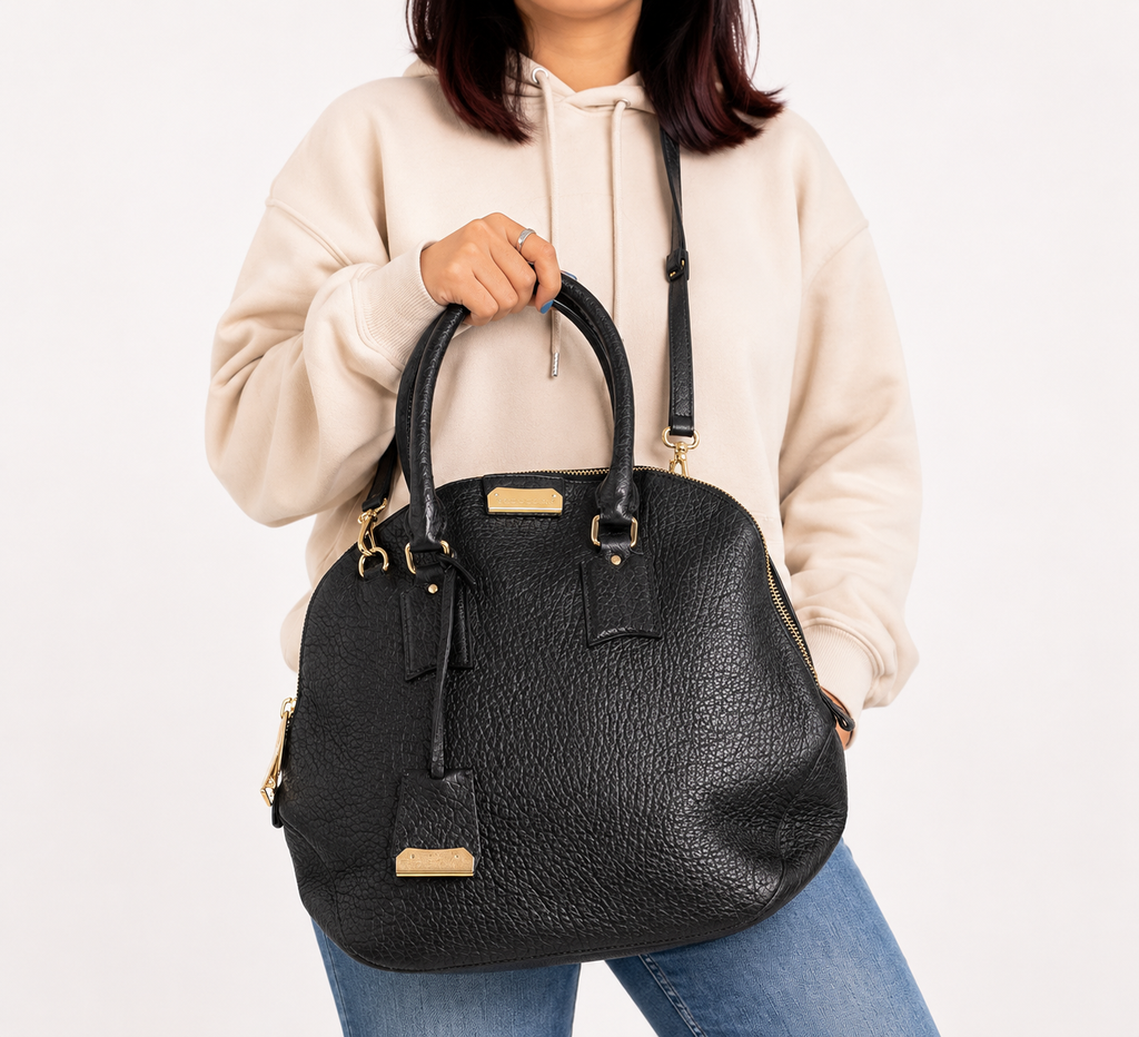 Black Leather Small Orchard Bowler Bag