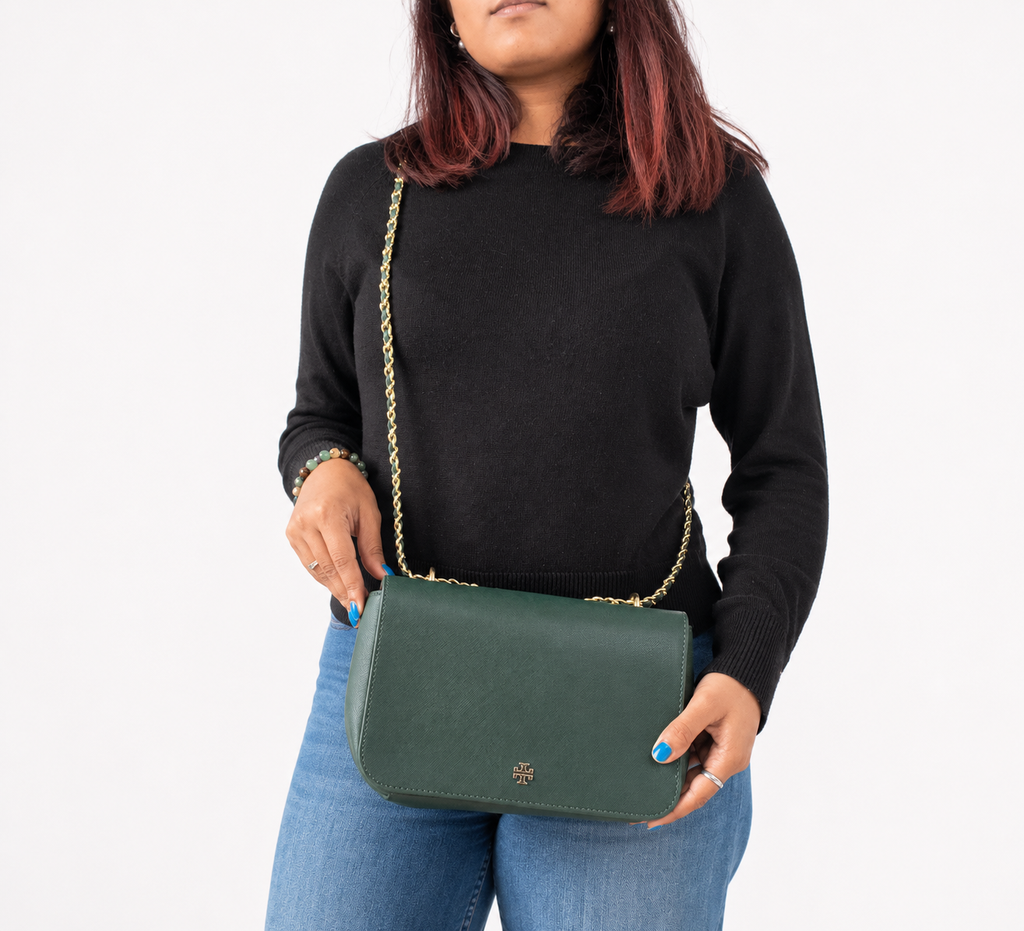 Emerald Green Emerson Small Flap Adjustable Shoulder Bag