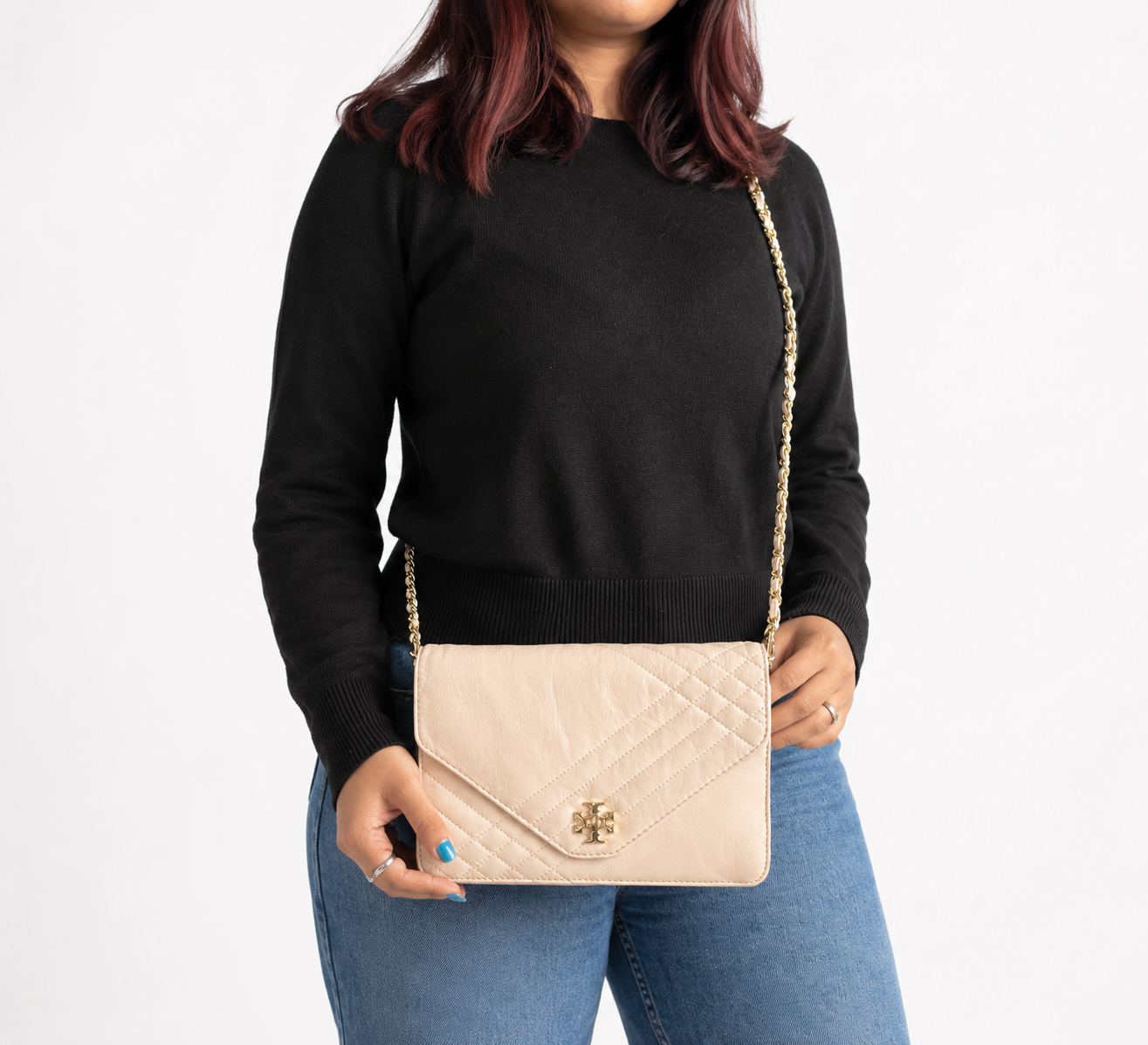 Kira Quilted Envelope Crossbody Bag