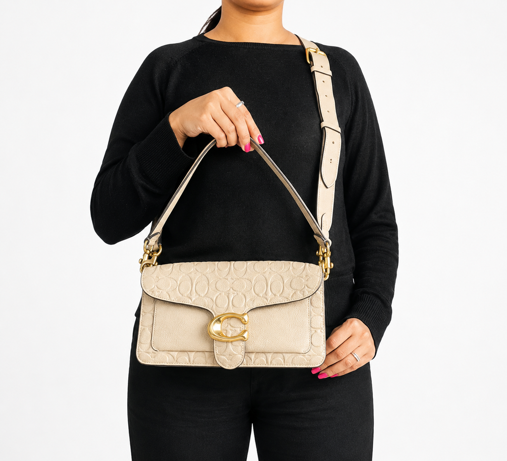 Ivory Signature Leather Tabby Shoulder Bag