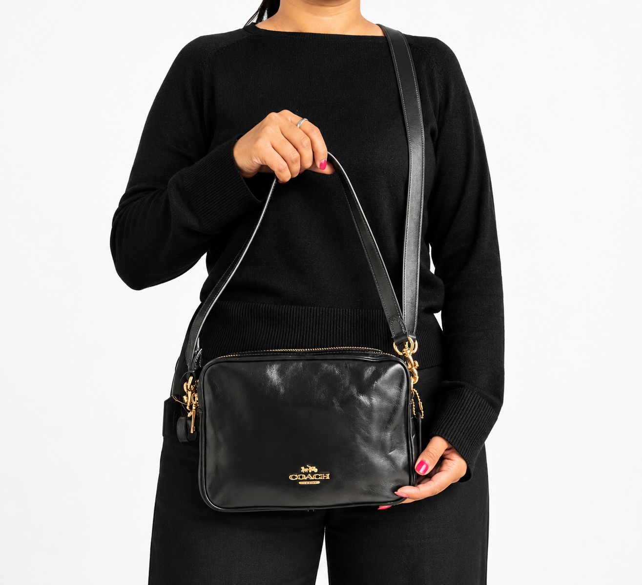 Black Carey Crossbody Bag