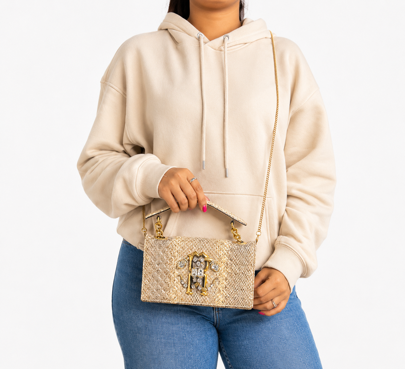 Python-Print "Mirror Snake" Shoulder Bag