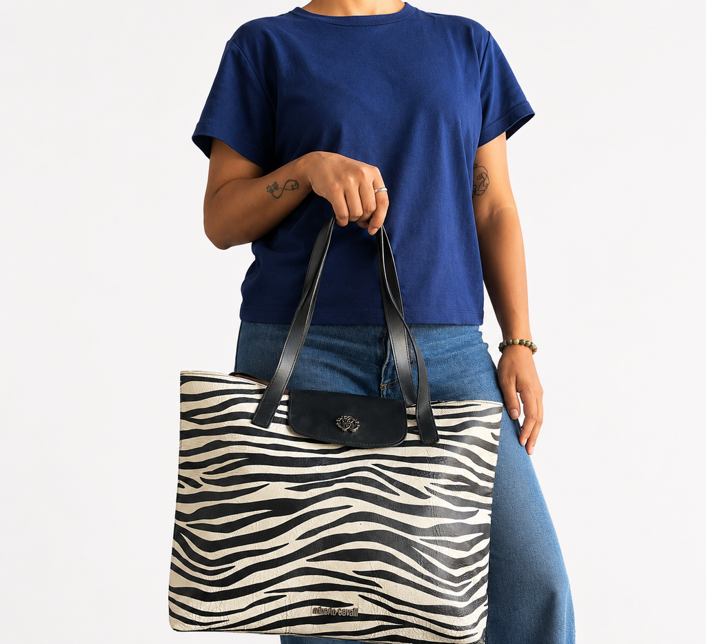 Zebra Print Leather Tote