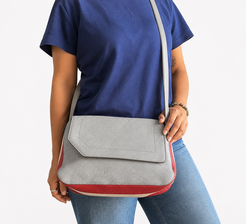 Binder Striped Leather Messenger Bag