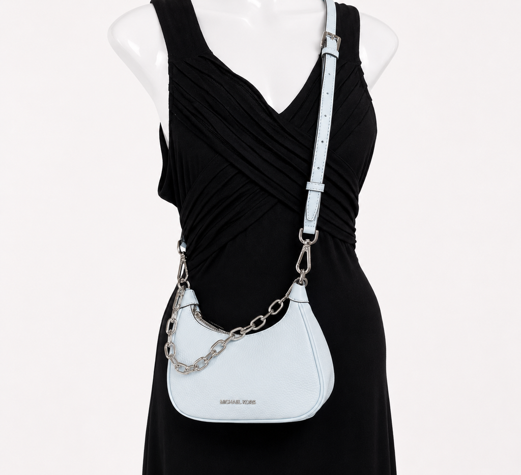 Pale Blue Cora Mini Zip Pouchette