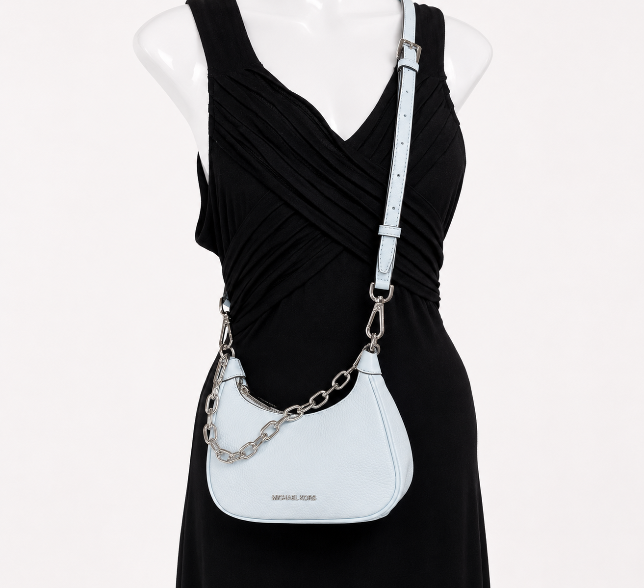 Pale Blue Cora Mini Zip Pouchette