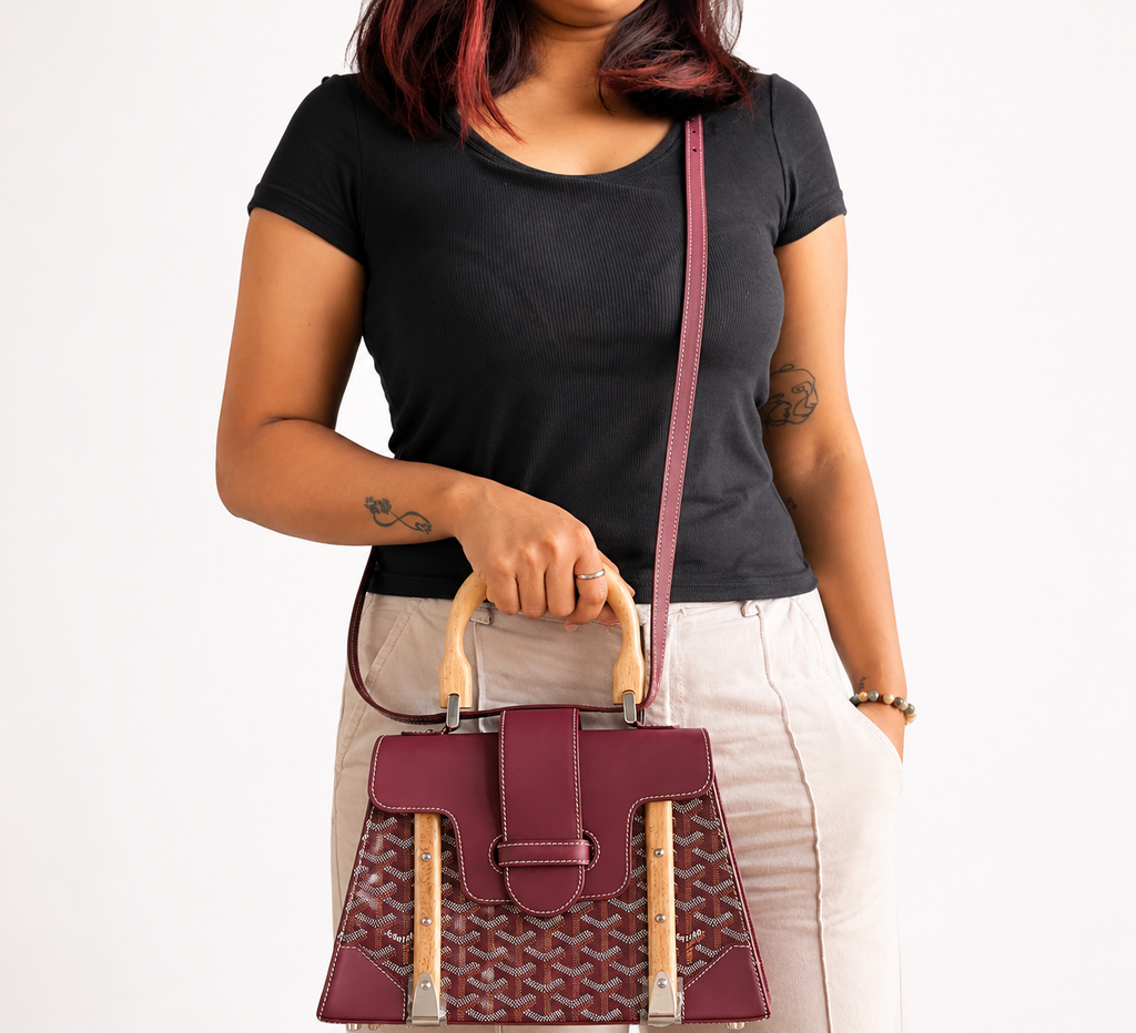 Burgundy Saïgon Structured Bag