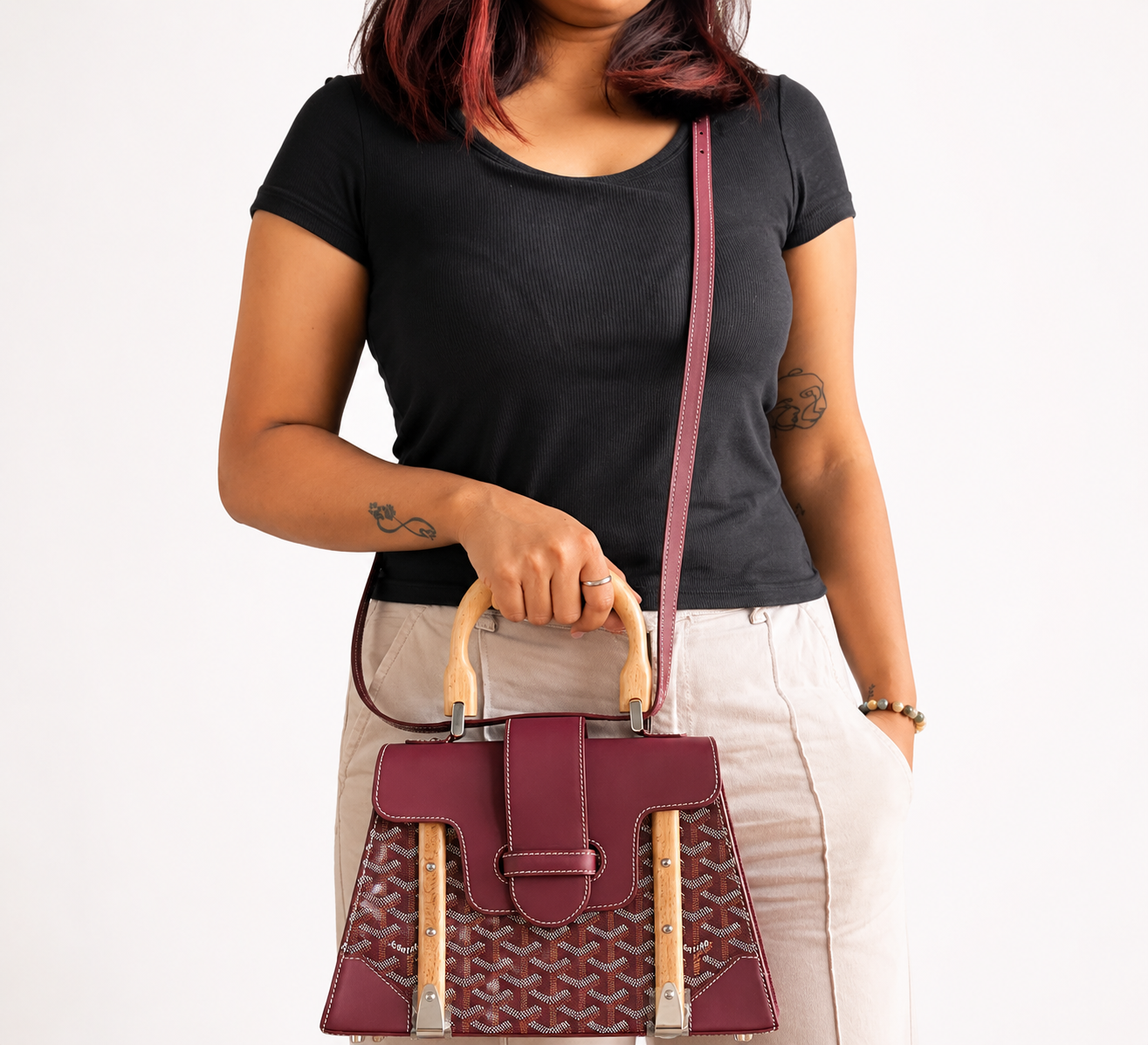 Burgundy Saïgon Structured Bag