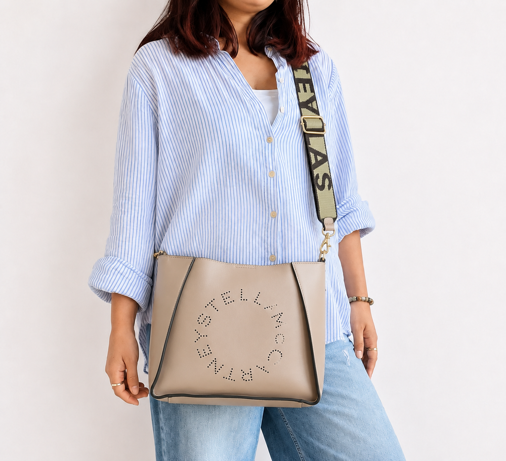 Moss Beige Logo Shoulder Bag