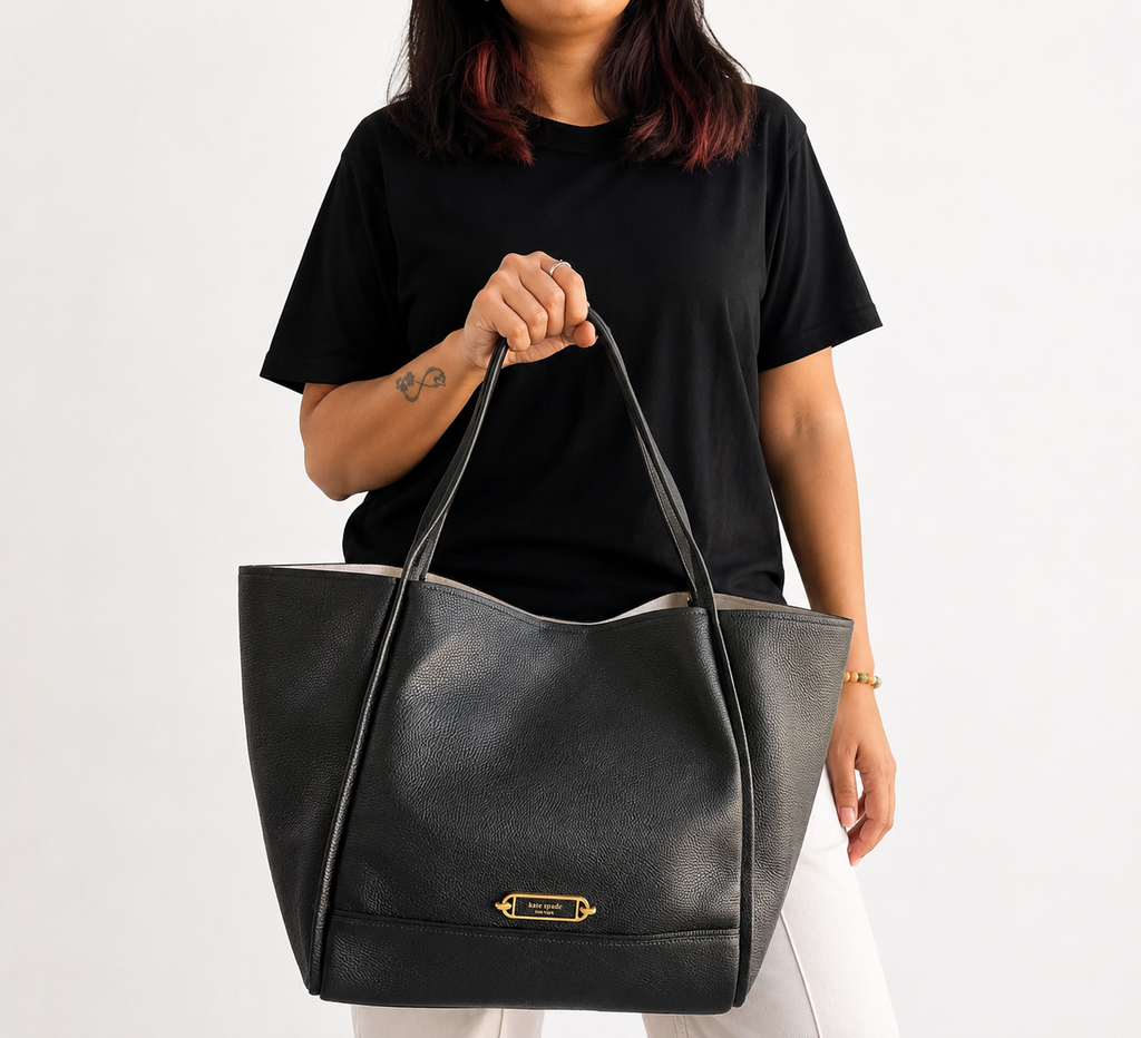 Black Gramercy Soft Pebbled Leather Tote