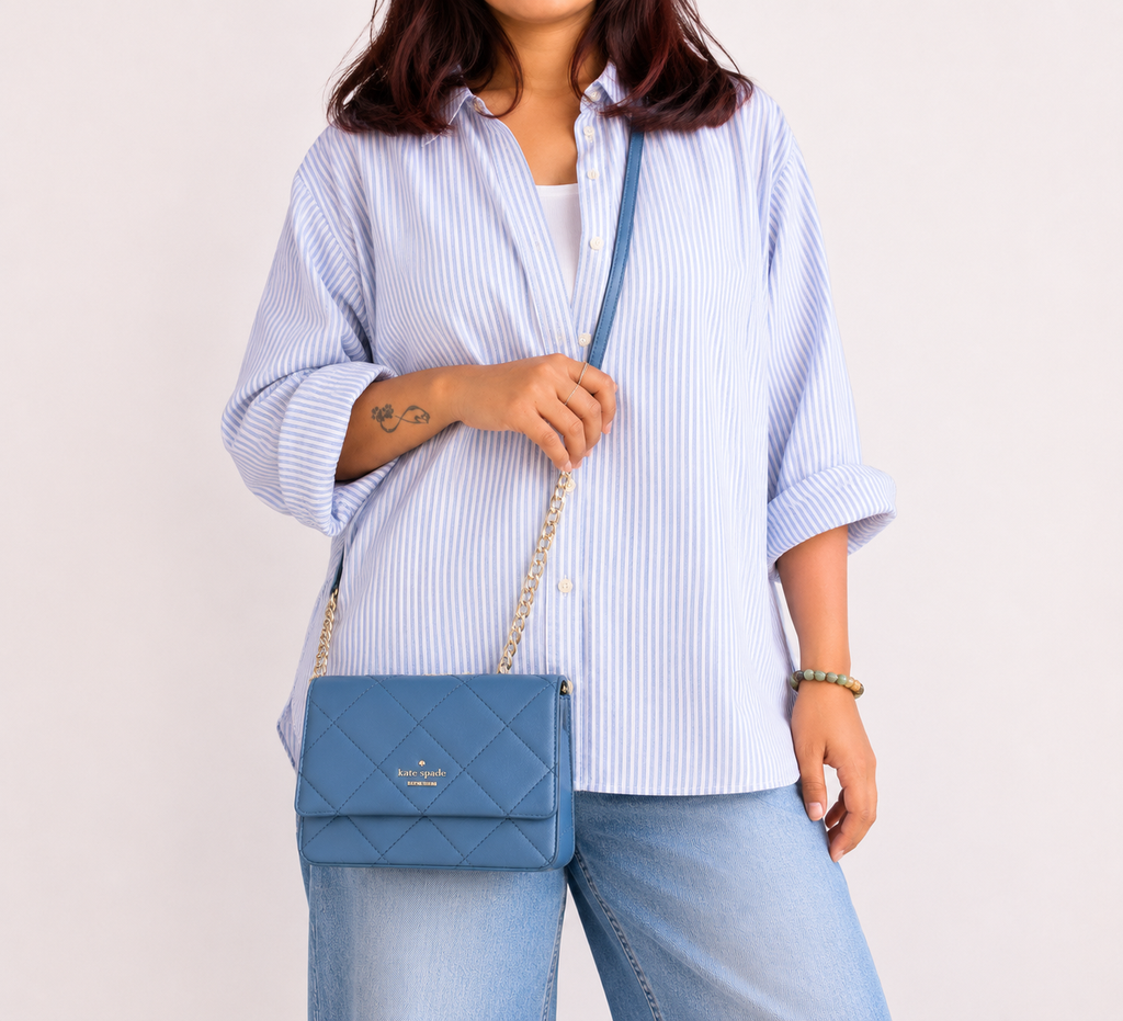 Blue Emerson Place Brennan Quilted Leather Crossbody