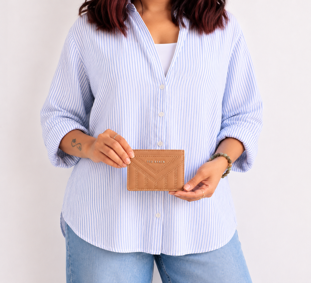Camel Quilted Card Holder