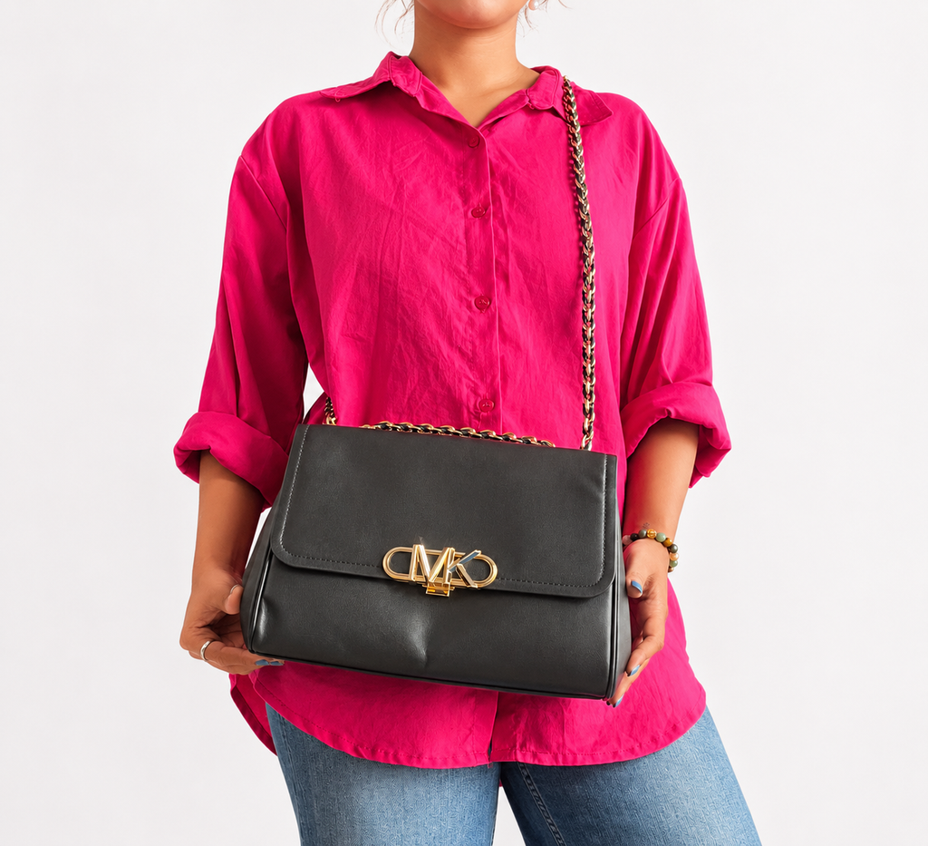 Black Parker Leather Shoulder Bag