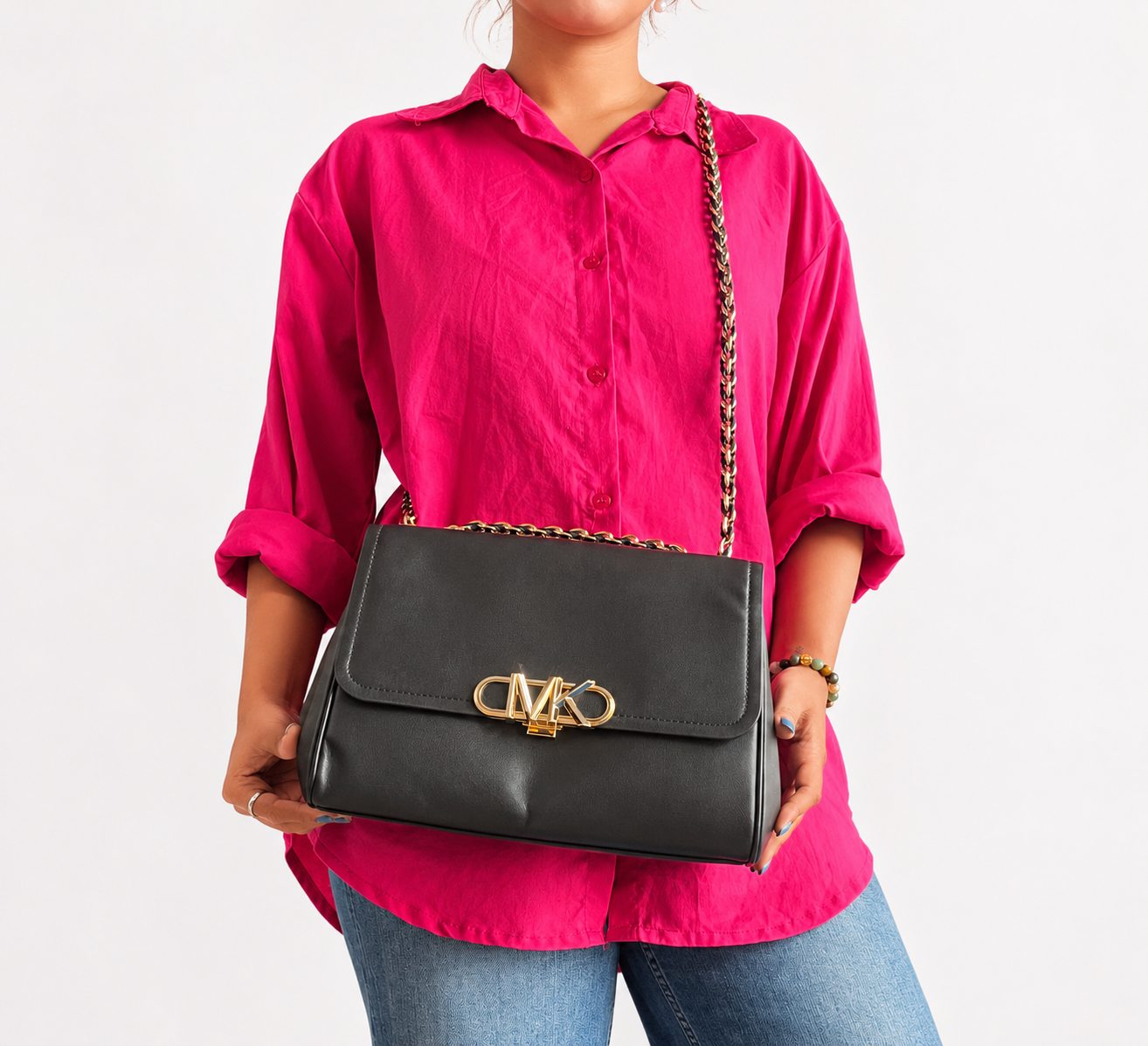 Black Parker Leather Shoulder Bag