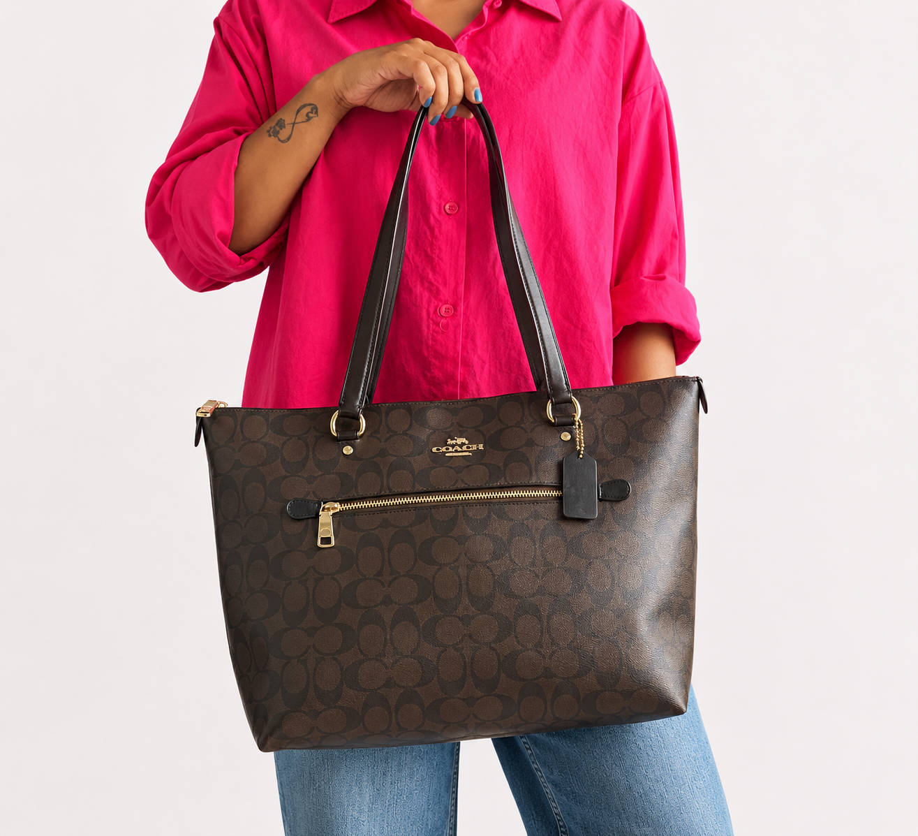 Brown Signature Canvas Gallery Tote