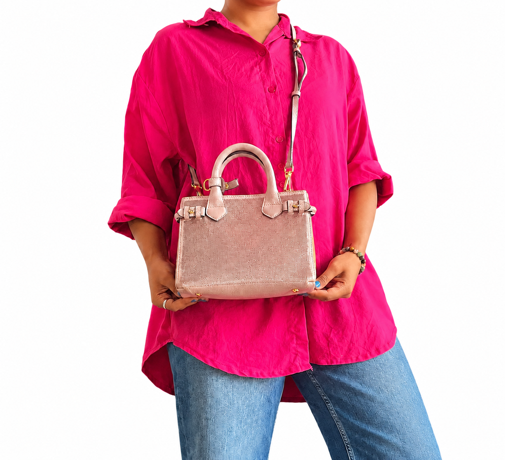 Pink Sequins Small Banner Tote