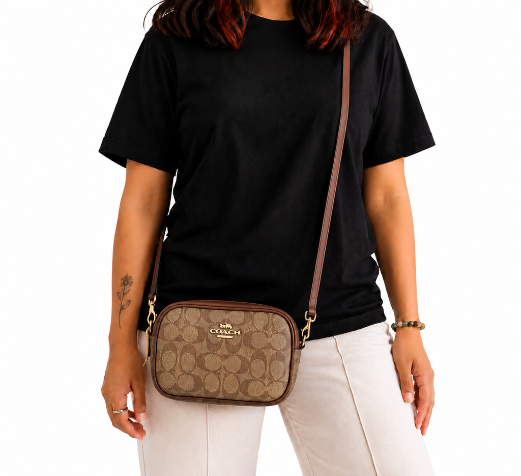Brown Signature Mini Jamie Camera Bag