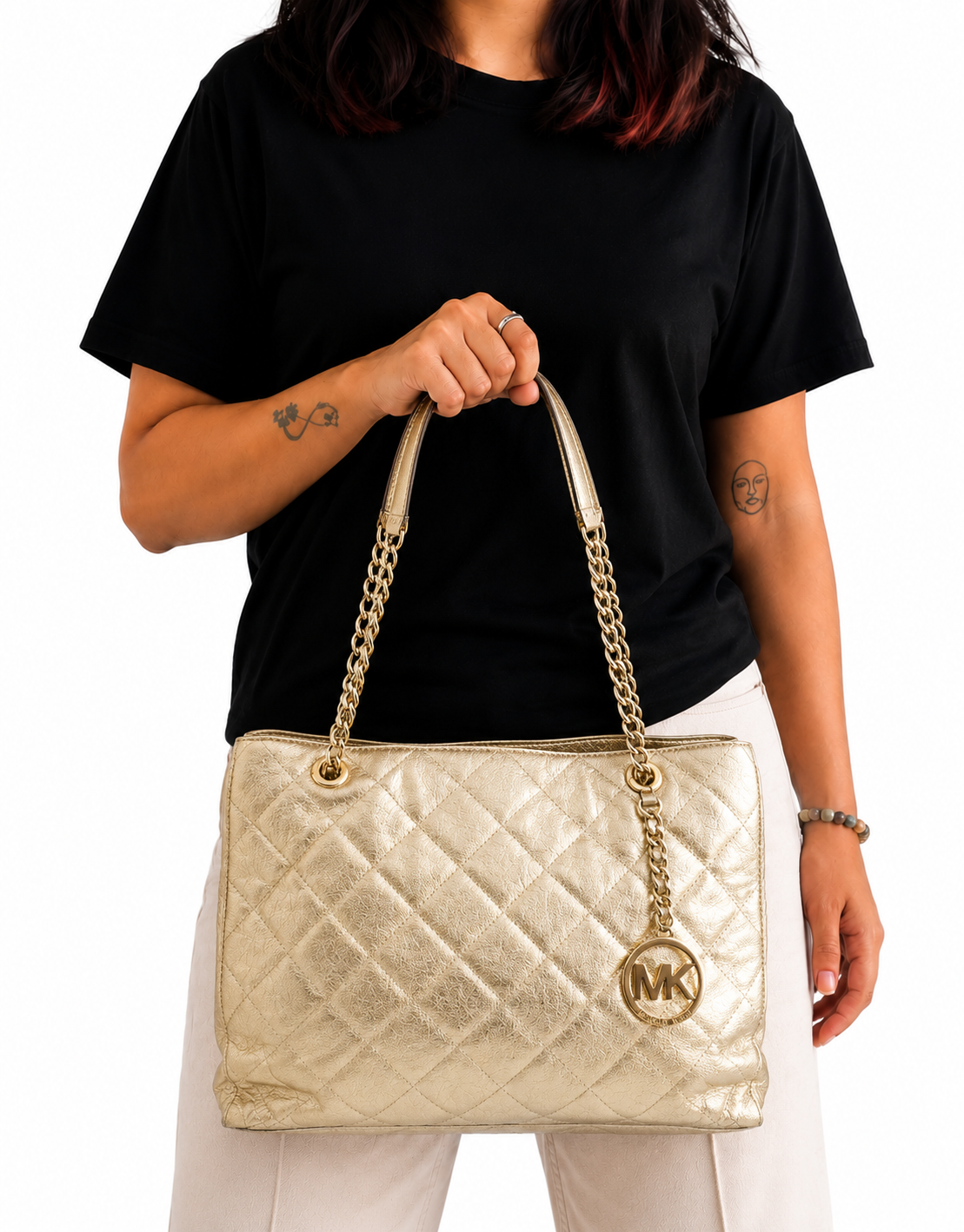 Susan Medium Quilted Leather Tote Bag