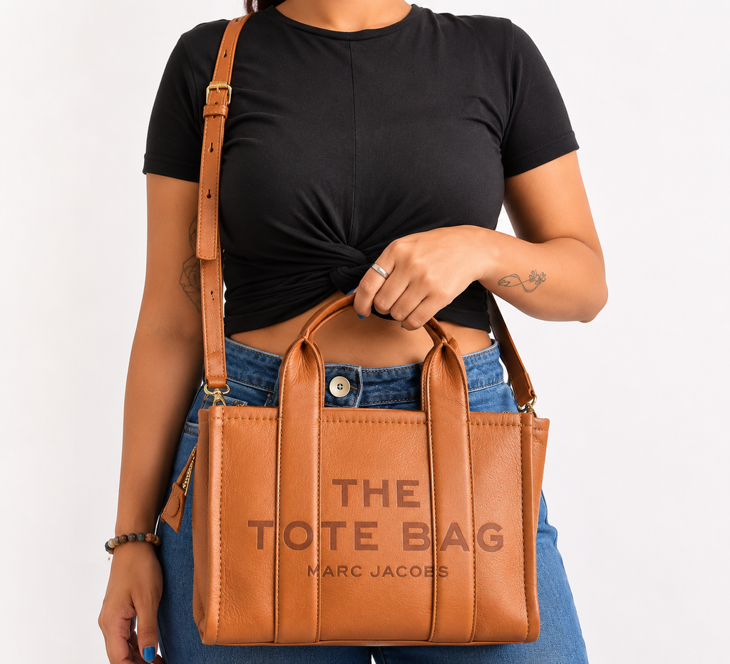 Tan Leather Small Tote Bag