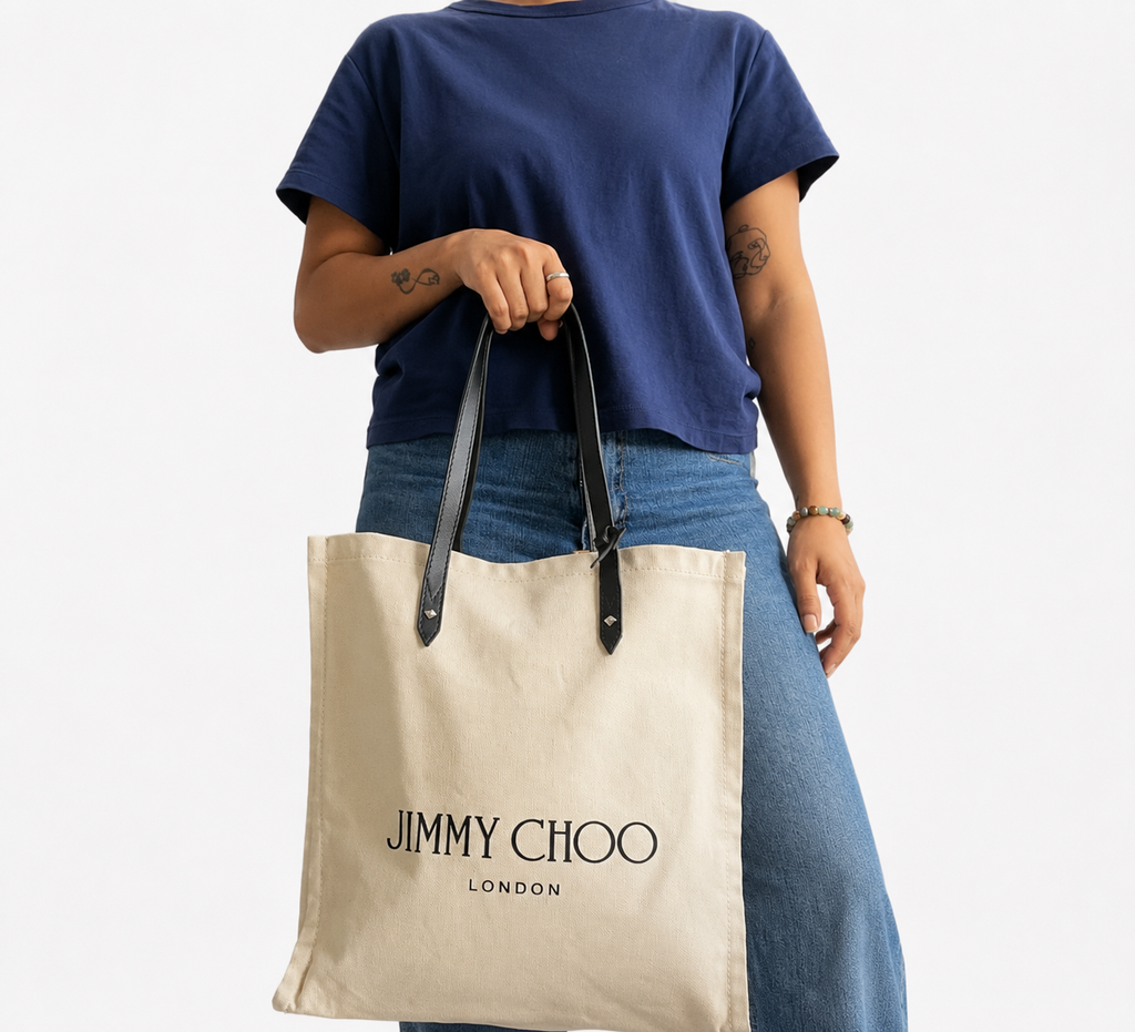 Ivory/Natural Cotton Canvas Tote Bag