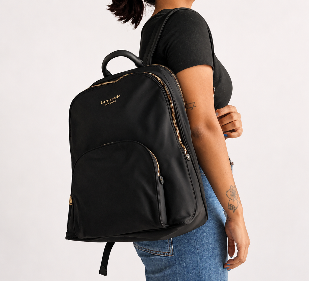 Black Nylon Sam Laptop Backpack