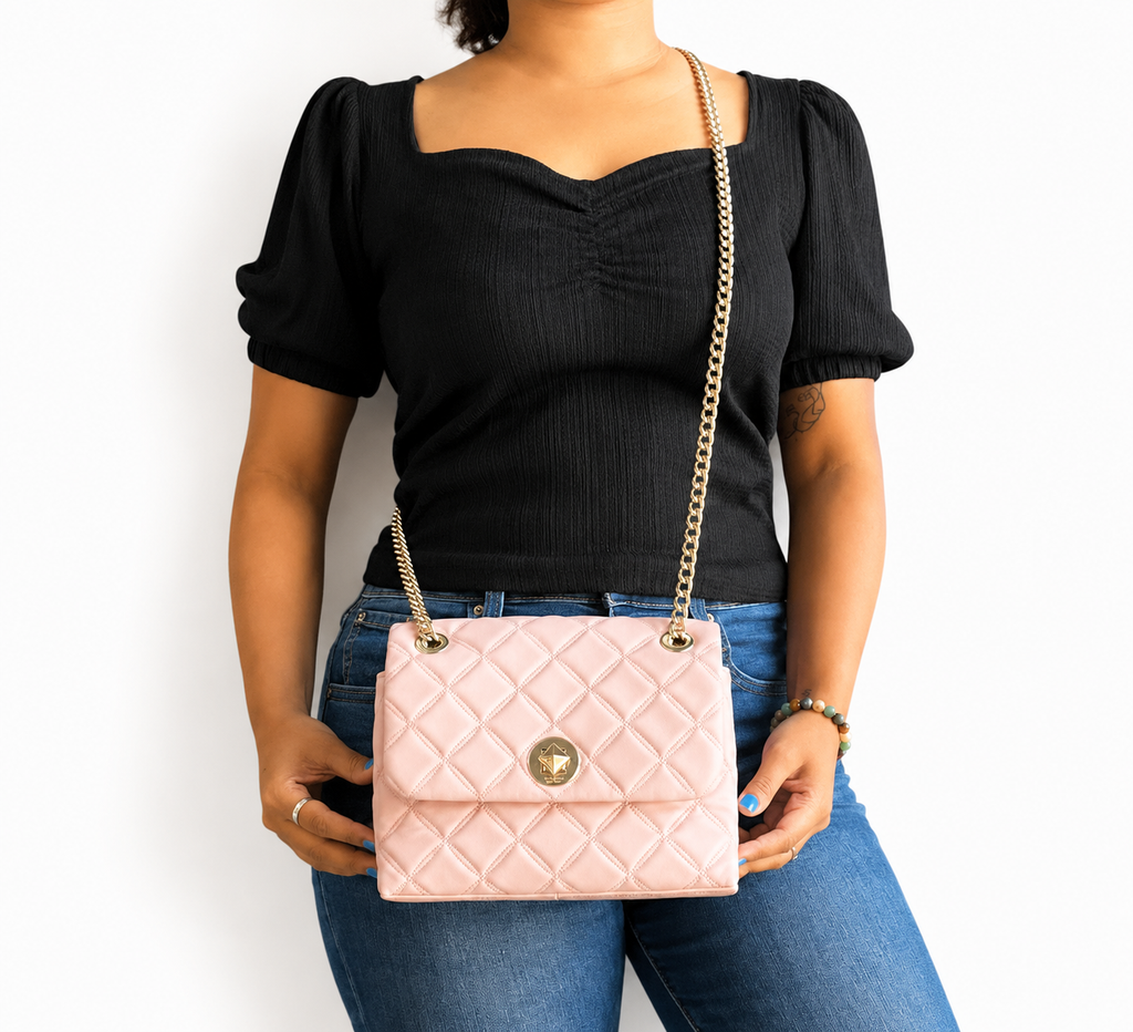 Rose Smoke Natalia Small Flap Crossbody Bag
