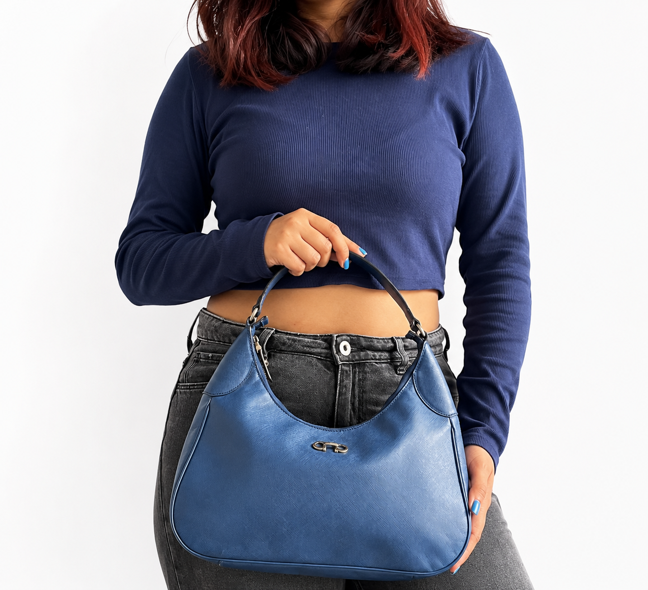 Blue Gancini Romana Hobo Bag